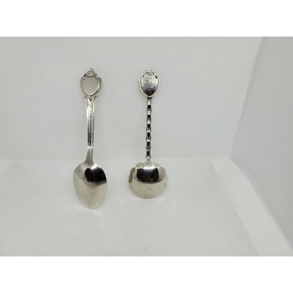 Lot Of 2 Bar Harbor Maine Lobster Embossed Graphic Silver Mini Spoon Collectible - Picture 2 of 12